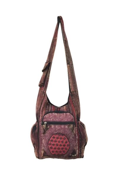 Boho Sacred Geometry Denim Hippie Hobo Bag