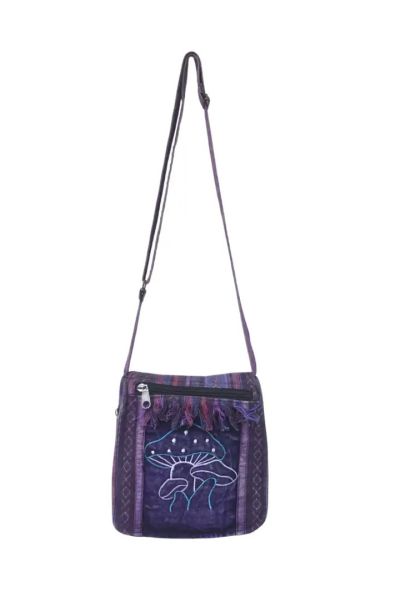 Mushroom Embroidered Hippie Tribal Messenger Bag