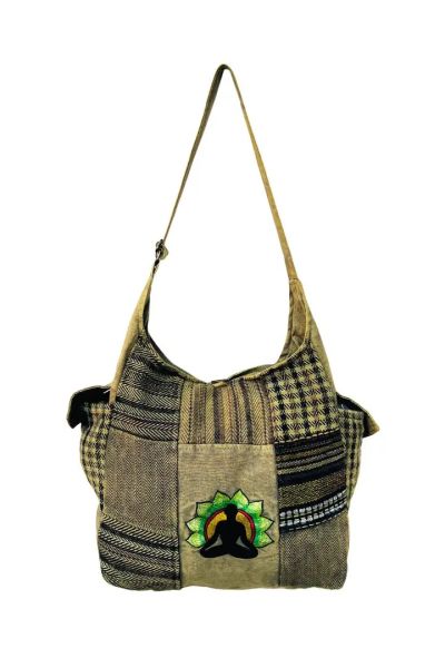 Seven Chakra Embroidered Patchwork Boho Hippie Cotton Bag