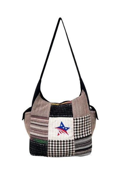 Star Patch Woven Patchwork Boho Hippie Cotton Hand Bag
