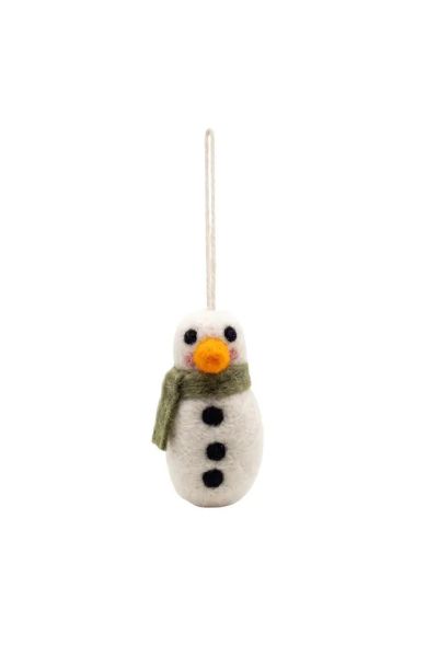 Handcrafted Wool Felt Snowman Christmas Ornament
