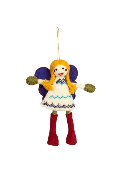 Handcrafted Wool Felt Garden Fairy Christmas Ornament