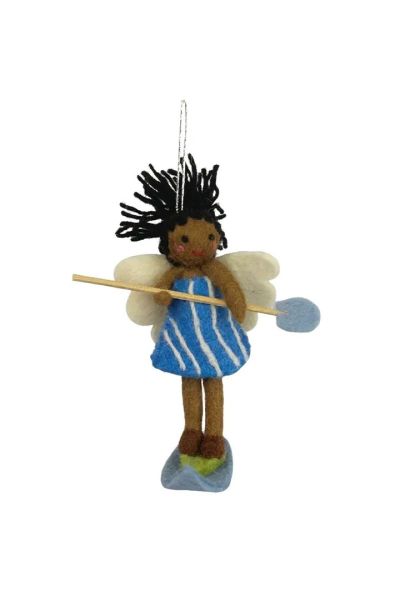 Handcrafted Wool Felt Fairy Ornament with Wand