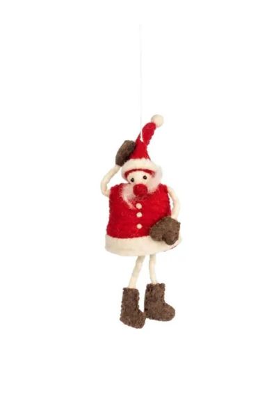 Handcrafted Wool Felt Santa Claus Christmas Ornament