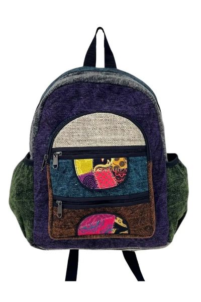 Mystic Patch Hemp Cotton Hippie Mini Boho Backpack Bag