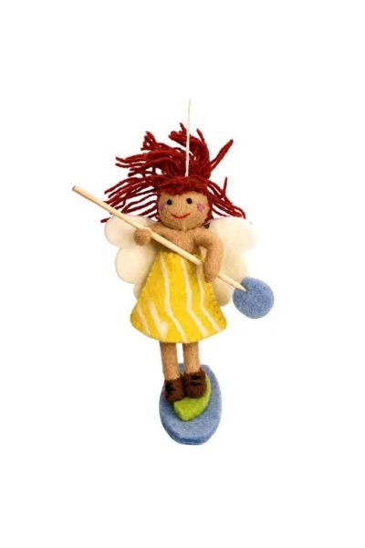 Handcrafted Wool Felt Fairy Ornament with Wand