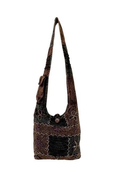 Embroidered Patchwork Boho Hippie Cotton Mini Hobo Bag