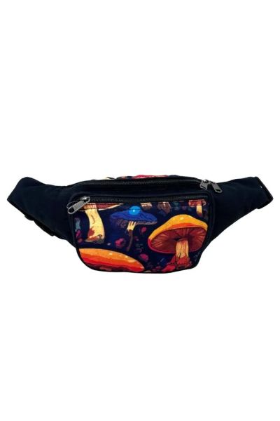 Forest Mushroom Printed Boho Hippie Cotton Nonwashed Fanny Pack