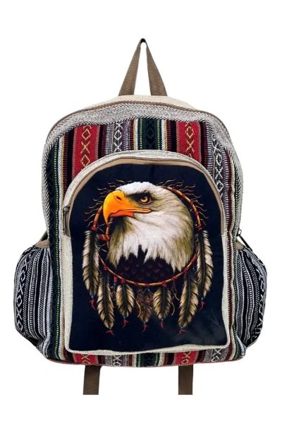 Eagle Printed Boho Hippie Cotton Back Pack Bag