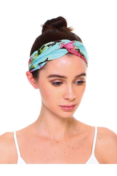 Floral Printed Twisted Cotton Headband - Assorted Colors