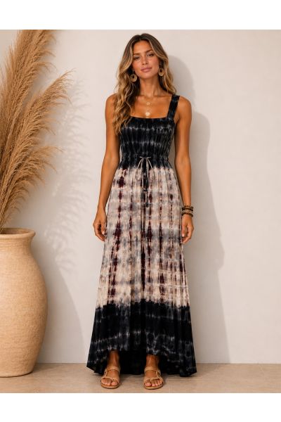 Women's Midnight Sands Tie-Dye High-Low Maxi Dress
