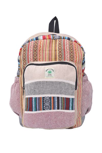 The Collection Royal Hemp and Cotton Crescent Patched Backpack