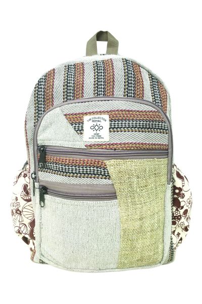 Mushroom Pocket Tribal Hemp and Cotton Back Pack Bag