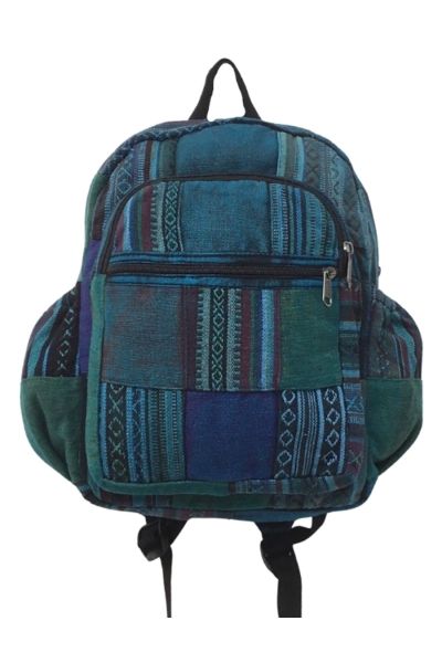 The Collection Royal Stonewashed Patchwork Hippie Cotton Medium Backpack Bag