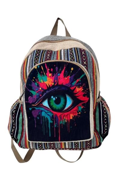 Classic Eye Printed Boho Hippie Cotton Back Pack Bag