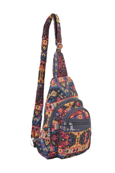 Hippie Boho Cotton Poly Bohemian Sling Bag Backpack Tribal