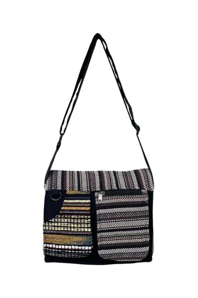 Woven Stripe Patchwork Boho Hippie Cotton Laptop Bag