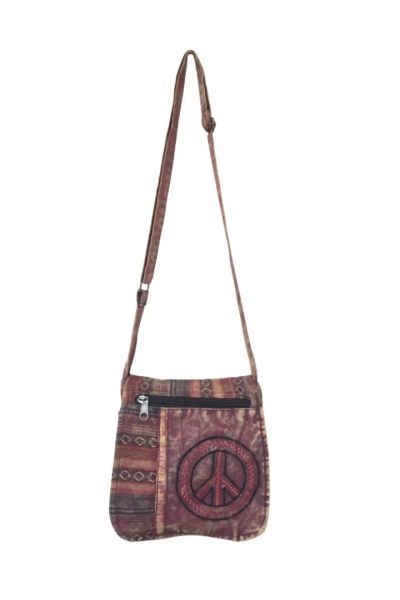 Boho Hippie Peace Sign Tribal Messenger Bag