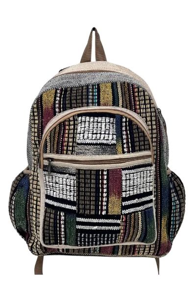 Multicolored Patches Boho Hippie Cotton Back Pack Bag