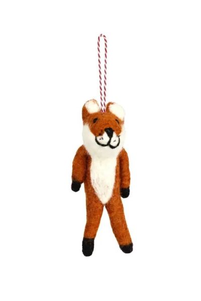Handcrafted Wool Felt Woodland Fox Christmas Ornament