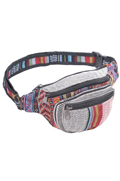The Collection Royal Tribal Striped Hemp and Cotton Fanny Pack