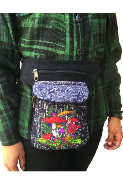 Mushroom Print Boho Hippie Bohemian Fanny Pack