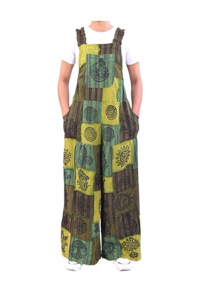 The Collection Royal Celestial Print Patchwork Hippie Overall