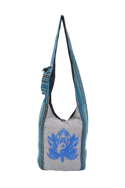 The Collection Royal Ying Yang Leaf Printed Cotton Hobo Bag