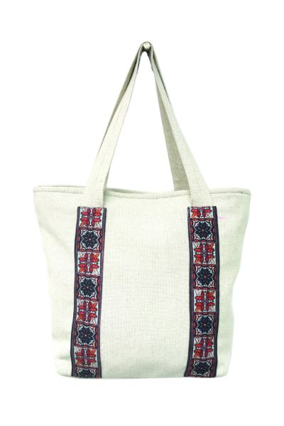 Flower Printed Cotton Tote Bag
