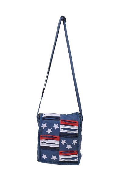 Blue Americana Messenger Bag [As Is] [MB00113-BU-ONE SIZE]