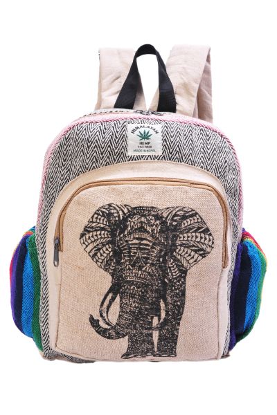 Elephant Printed Hemp Back Pack