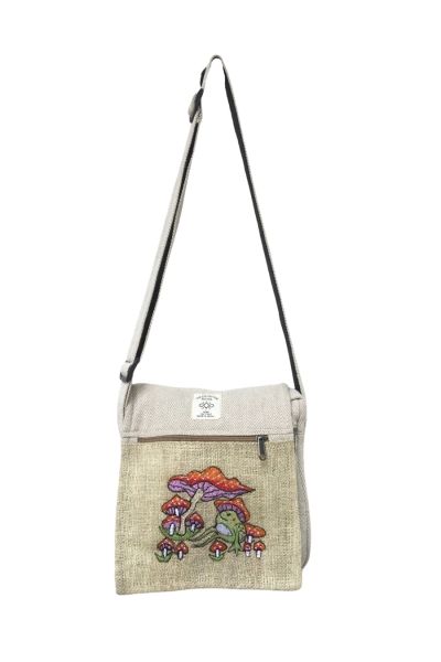The Collection Royal Printed Hemp and Cotton Hippie Messenger Bag