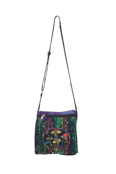 The Collection Royal Psychedelic Mushroom Print Boho Messenger Bag