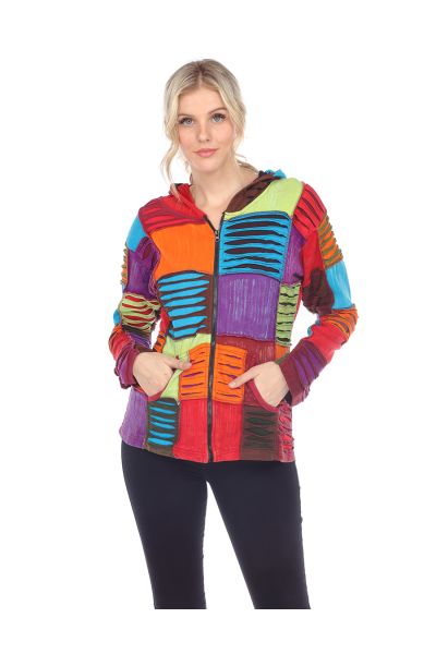 Square Patched and Razor Cut Jacket Fall Wash