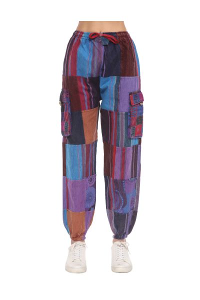 Cotton Stonewashed Patches Unisex Joggers