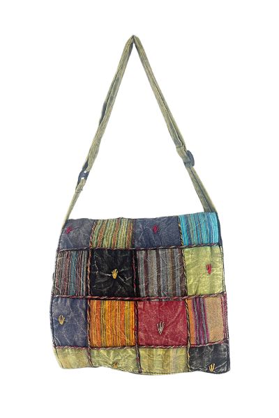 Patchwork Embroidered Cotton Tote Bag