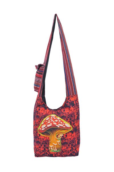 The Collection Royal Red Mushroom Printed Hobo Bag