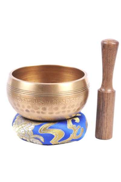 Plain Etched Double Bajra Tibetan Singing Bowl