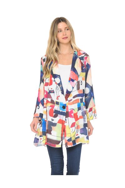 Abstract Print Light Weight Jacket