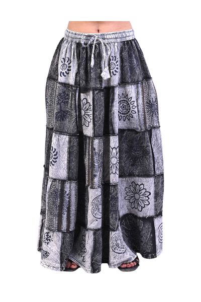 The Collection Royal Boho Patchwork Sacred Ember Long Maxi Skirt