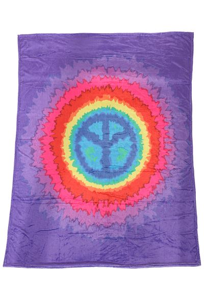 Flannel Fleece Hippie Boho Throw Blanket Trippy Peace