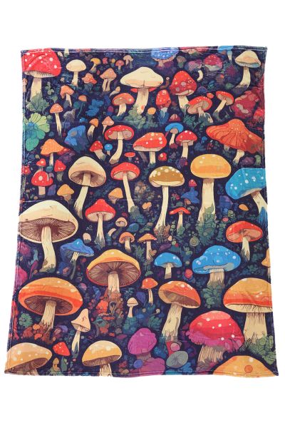 Flannel Fleece Hippie Boho Throw Blanket Mushroom Forest