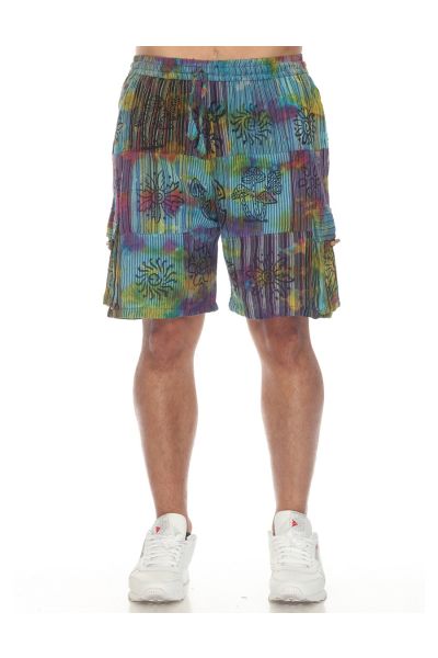 Cotton Tie Dye Patch Boho Hippie Unisex Shorts