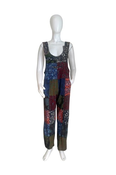 Patched and Printed Cotton Dungaree [MULTICOLORED] [WTR2310-MU-S/M]