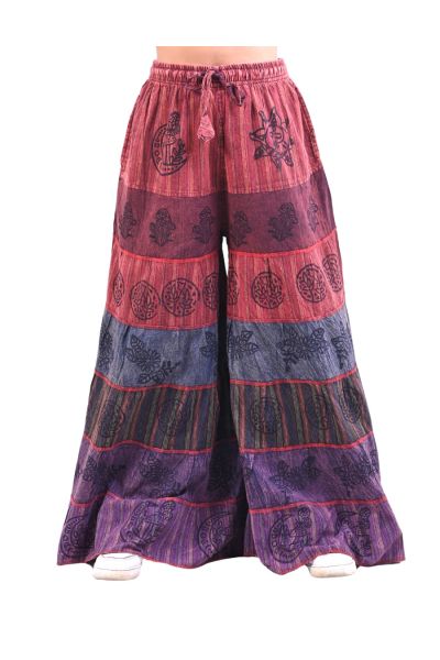 The Collection Royal Boho Patchwork Printed Tiered Palazzo Pants