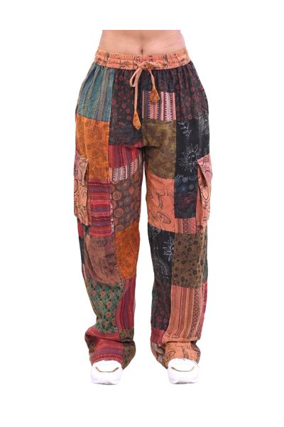 The Collection Royal Boho Hippie Patchwork Cargo Pants