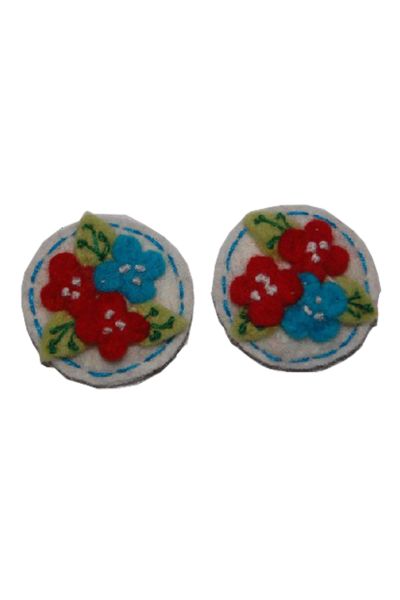 Felt Flower Patched Hair Clip
