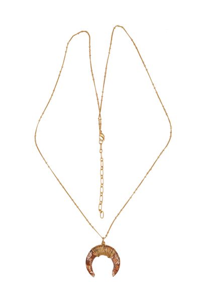 Gemstone Horn Necklace