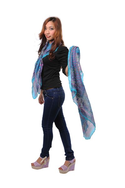 Silk Paisley Printed Scarf