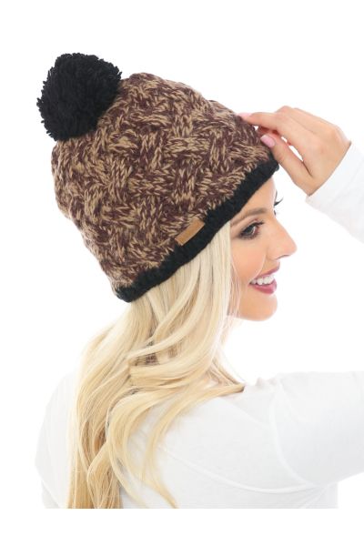 Woolen Beanie Hat w' Pom Pom